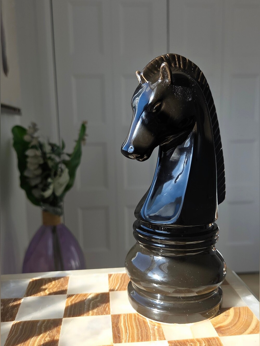 Midcentury Ceramic Horse Chess Figurine